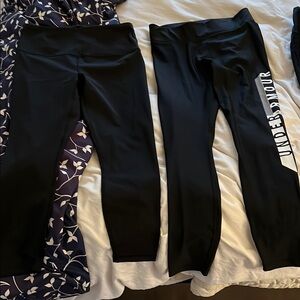 2 pairs of Black Leggings Stretchy Athletic Wear for one price